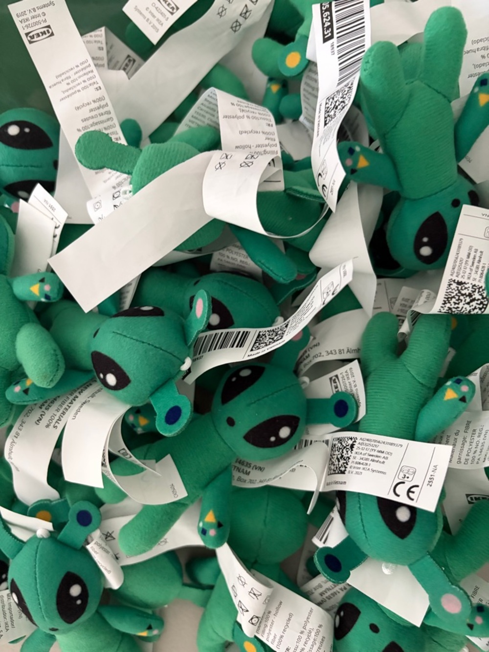 IKEA AFTONSPARV Mini Green Alien Plush (3) Set NWT 4โ - Picture 5 of 8